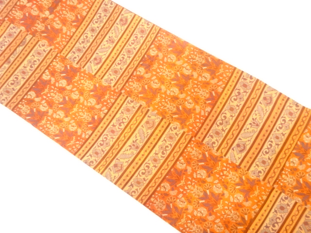 JAPANESE FUKURO OBI / WOVEN FLOWER ARABESQUE